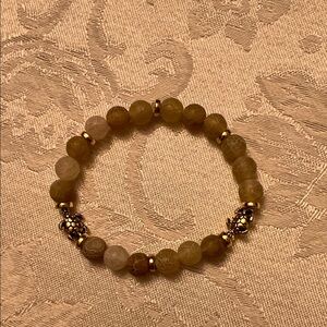 Elegant Brown Beaded with Turtle Spacers Bracelet